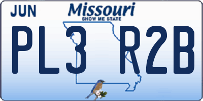 MO license plate PL3R2B