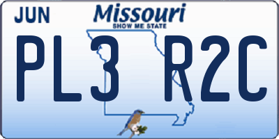 MO license plate PL3R2C