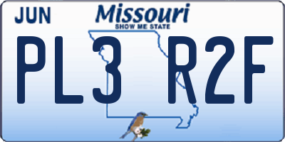 MO license plate PL3R2F