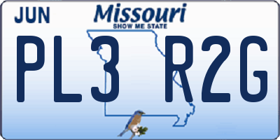MO license plate PL3R2G