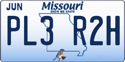 MO license plate PL3R2H