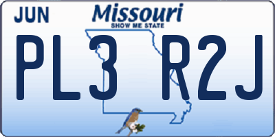MO license plate PL3R2J