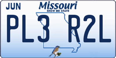 MO license plate PL3R2L
