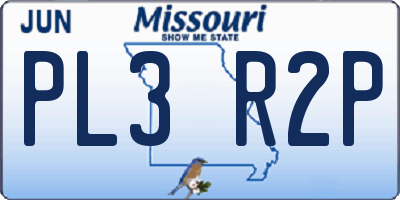 MO license plate PL3R2P