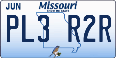 MO license plate PL3R2R