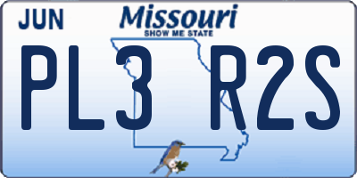 MO license plate PL3R2S