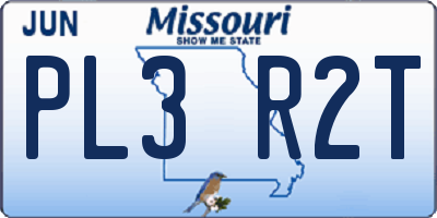 MO license plate PL3R2T