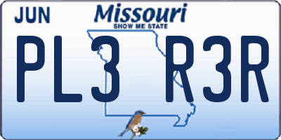 MO license plate PL3R3R