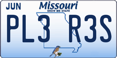 MO license plate PL3R3S