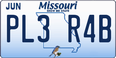 MO license plate PL3R4B