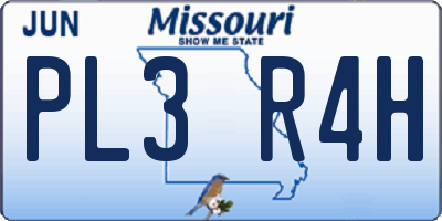 MO license plate PL3R4H