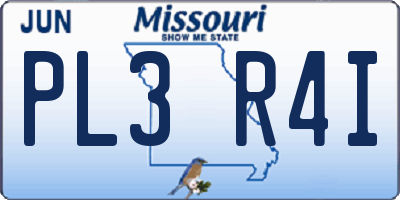 MO license plate PL3R4I
