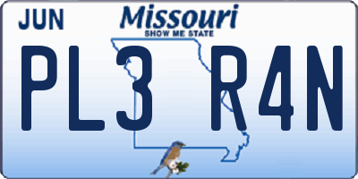 MO license plate PL3R4N