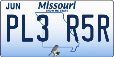 MO license plate PL3R5R
