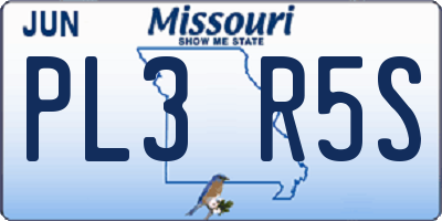 MO license plate PL3R5S