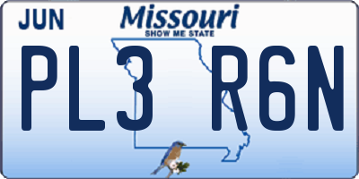 MO license plate PL3R6N