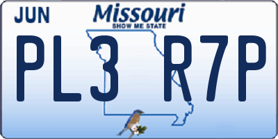 MO license plate PL3R7P