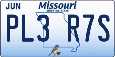 MO license plate PL3R7S