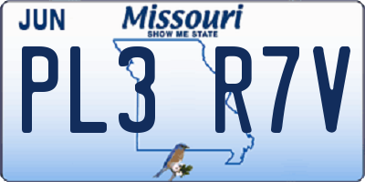 MO license plate PL3R7V