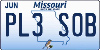 MO license plate PL3S0B