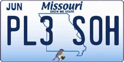 MO license plate PL3S0H