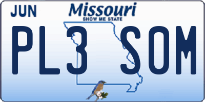 MO license plate PL3S0M