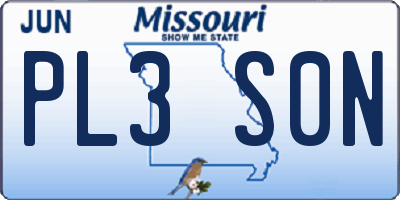 MO license plate PL3S0N