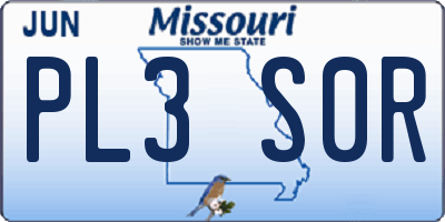 MO license plate PL3S0R