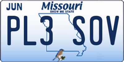 MO license plate PL3S0V