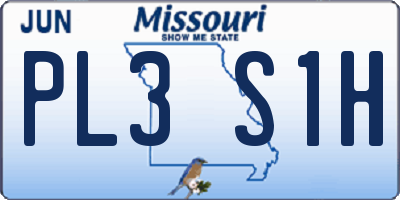 MO license plate PL3S1H