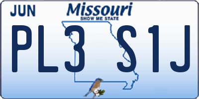 MO license plate PL3S1J