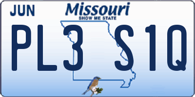 MO license plate PL3S1Q