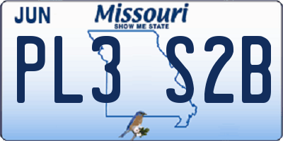 MO license plate PL3S2B