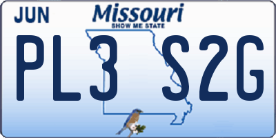 MO license plate PL3S2G