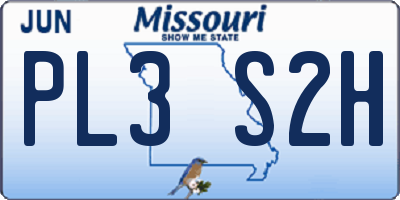 MO license plate PL3S2H