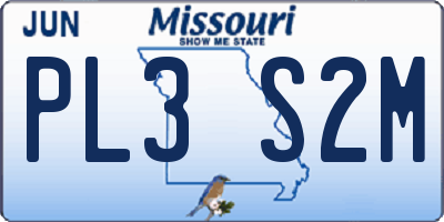 MO license plate PL3S2M