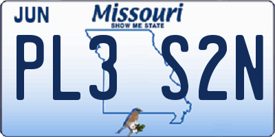 MO license plate PL3S2N