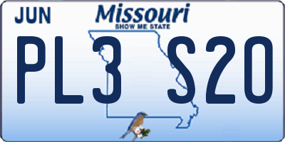 MO license plate PL3S2O