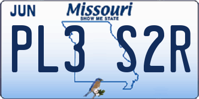 MO license plate PL3S2R