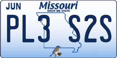 MO license plate PL3S2S