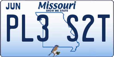 MO license plate PL3S2T