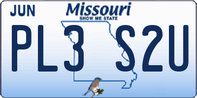 MO license plate PL3S2U