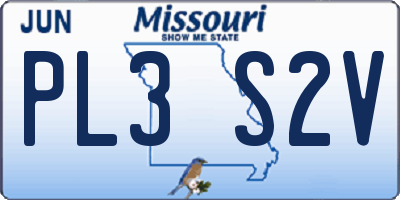 MO license plate PL3S2V