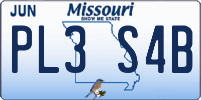 MO license plate PL3S4B