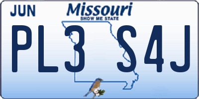 MO license plate PL3S4J