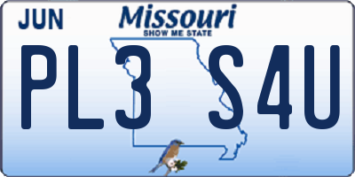 MO license plate PL3S4U
