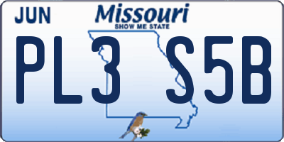 MO license plate PL3S5B