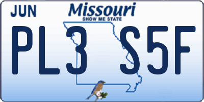 MO license plate PL3S5F