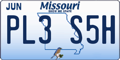 MO license plate PL3S5H