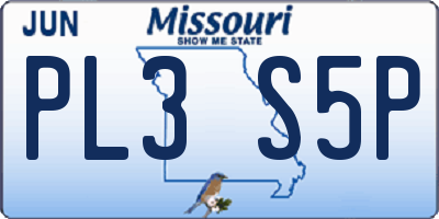 MO license plate PL3S5P